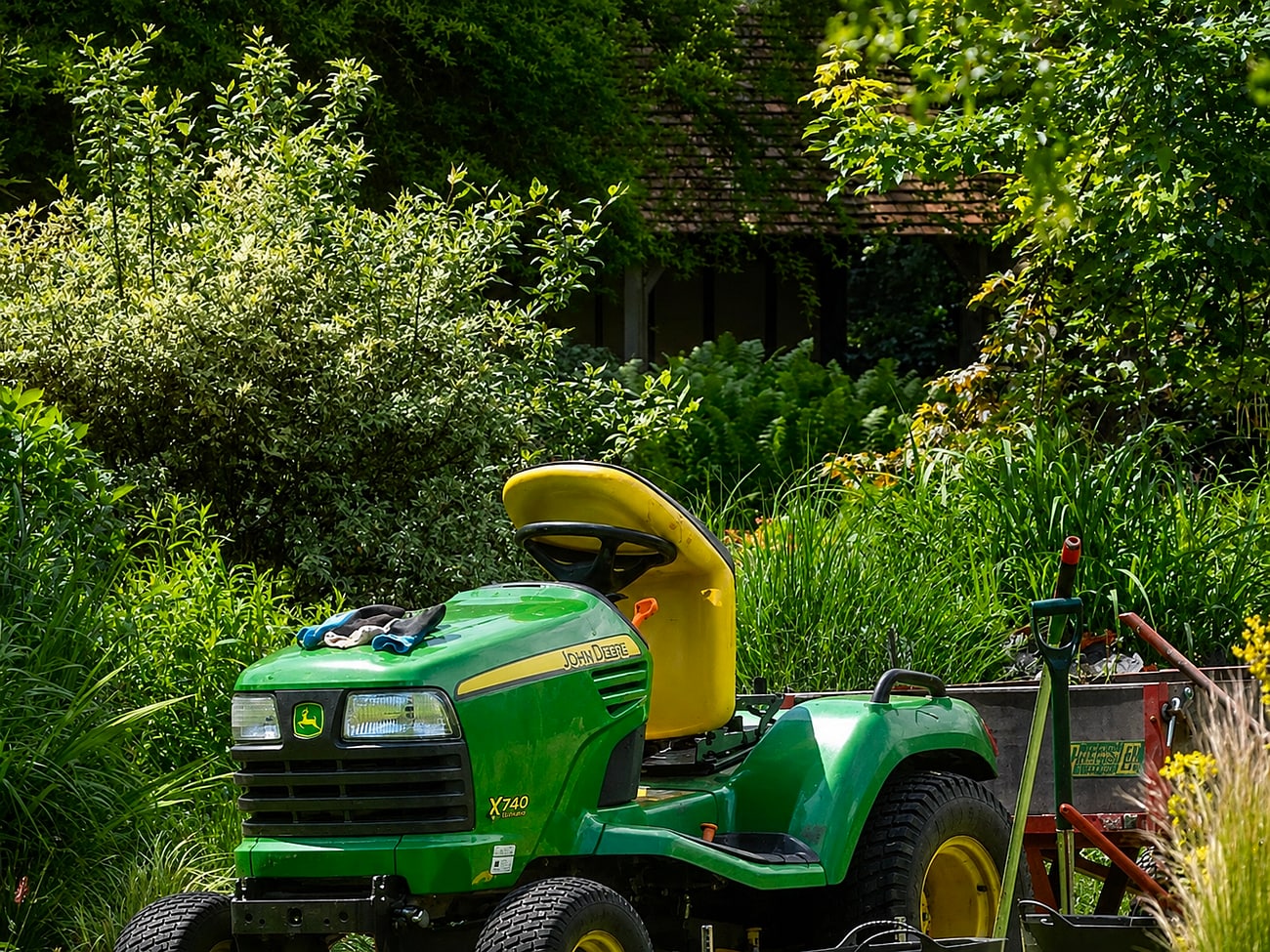 Lush garden bed maintained by Premier Lawn Care