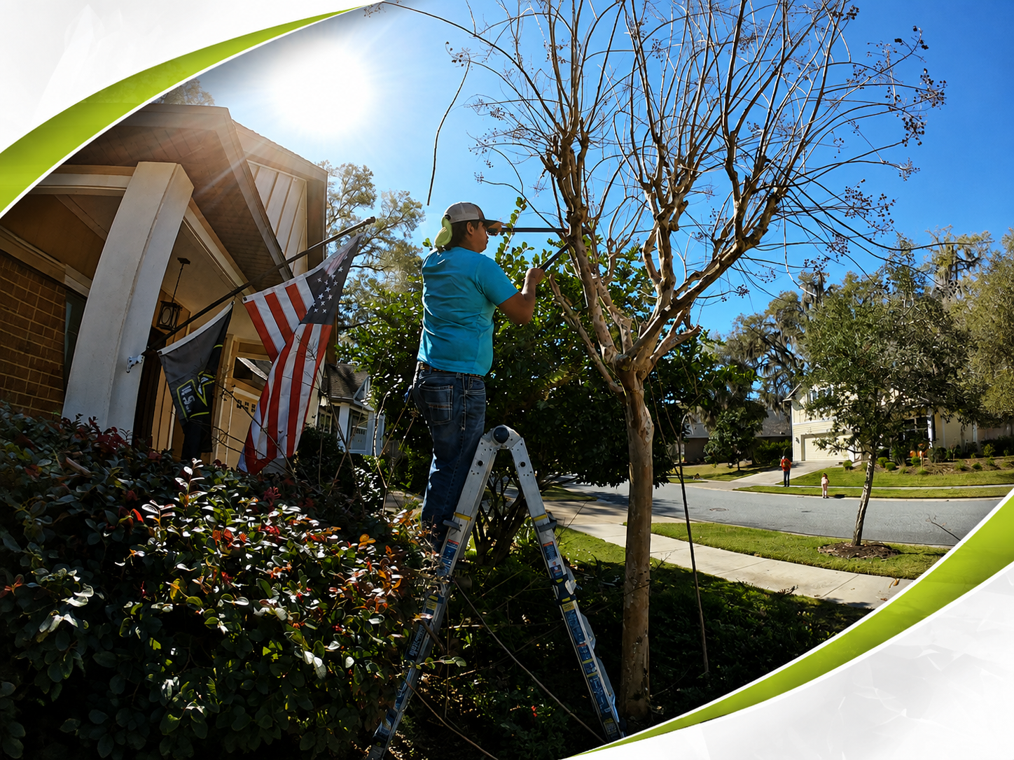 Tree pruning at a residential property